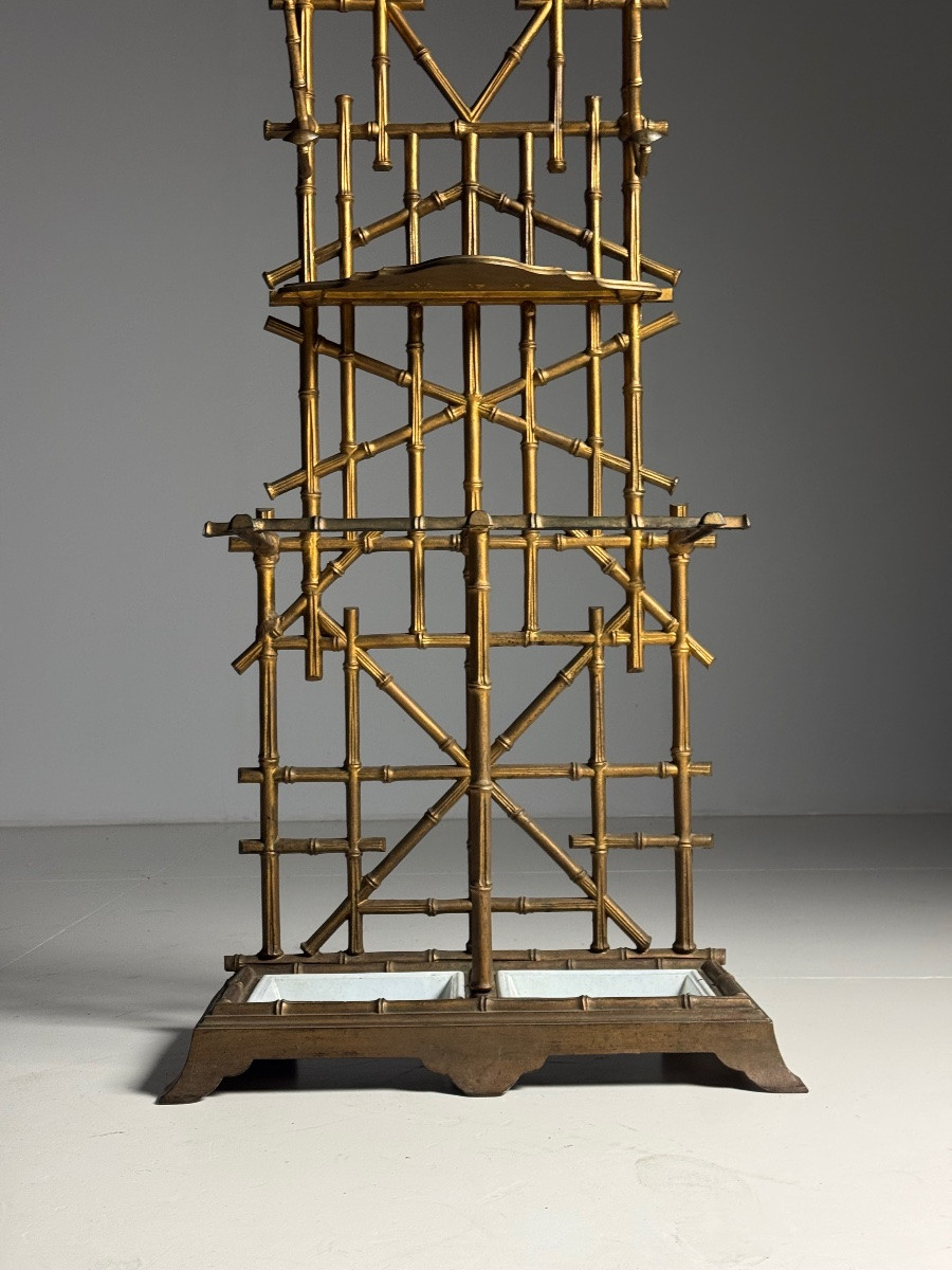 19th Century Faux Bamboo Coat Rack-photo-3