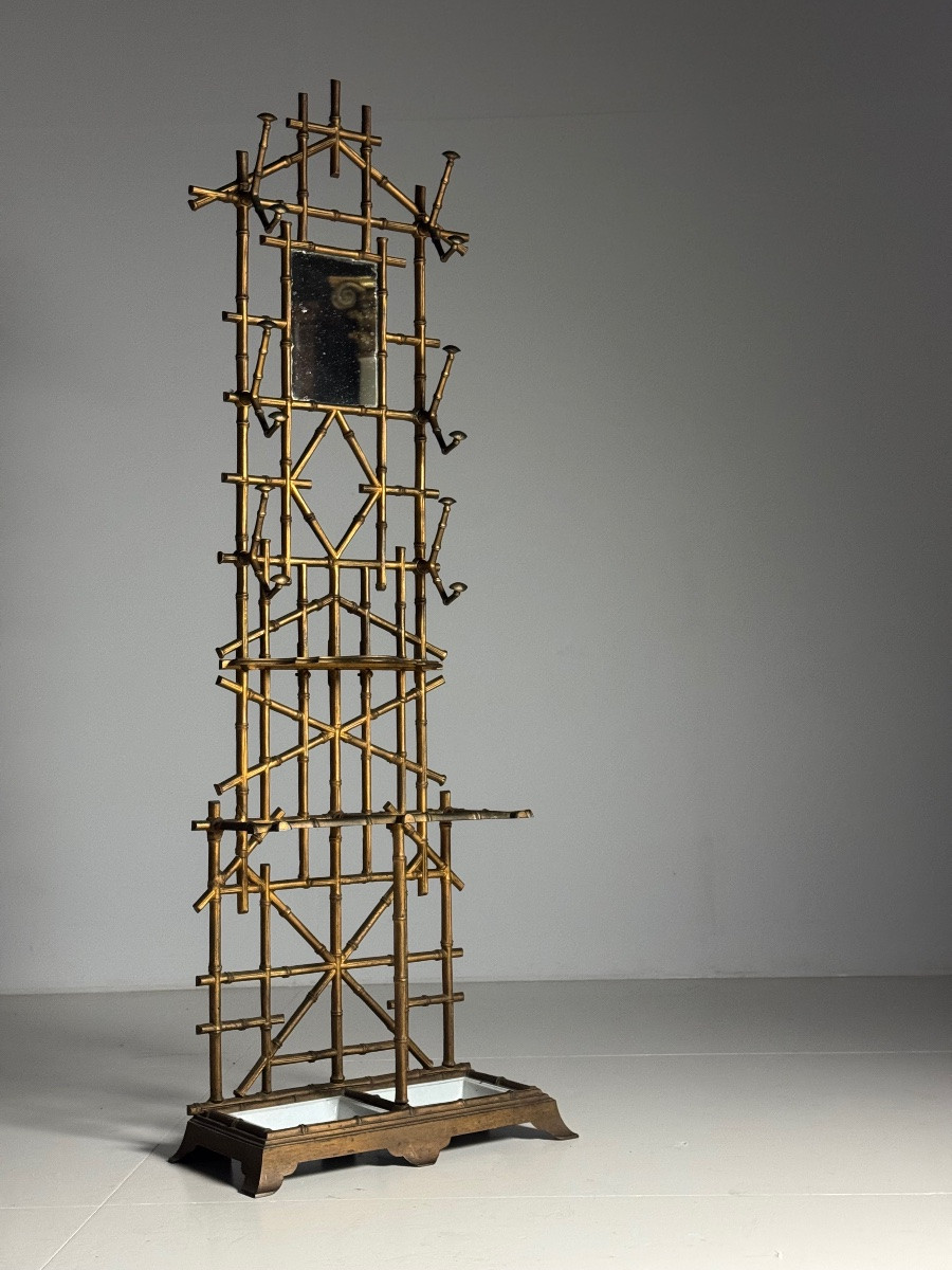 19th Century Faux Bamboo Coat Rack-photo-7