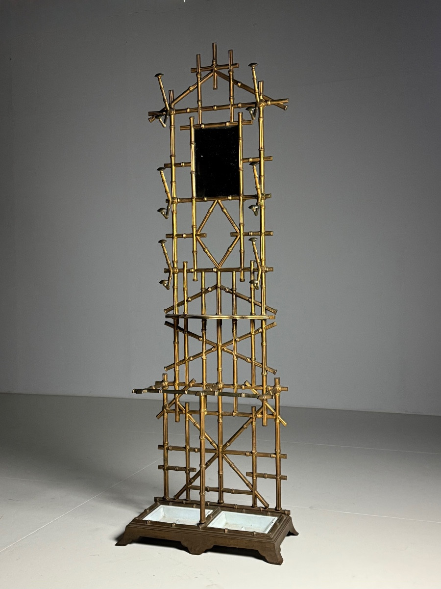 19th Century Faux Bamboo Coat Rack