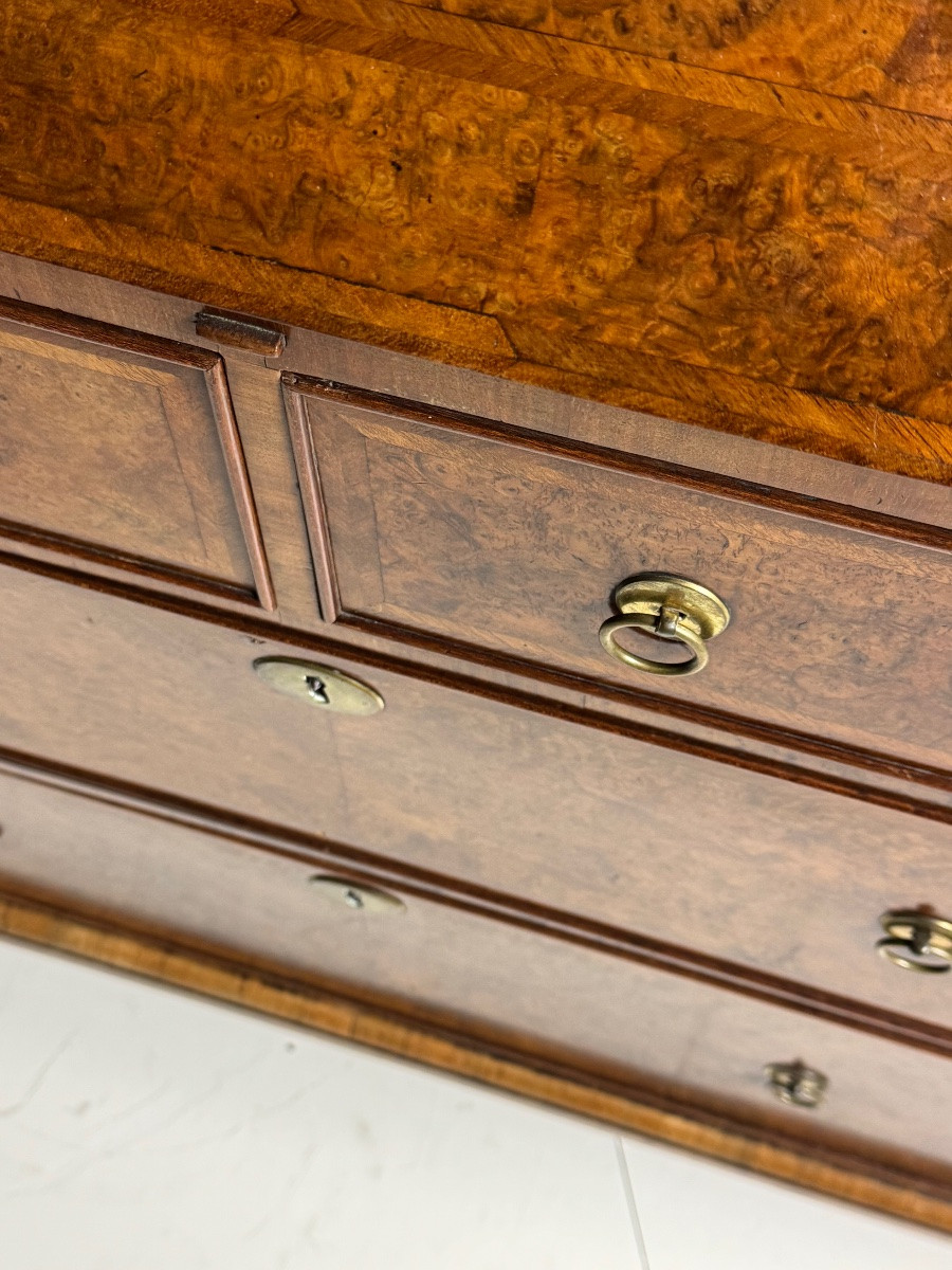 English Burr Walnut Bookcase, 19th Century-photo-2