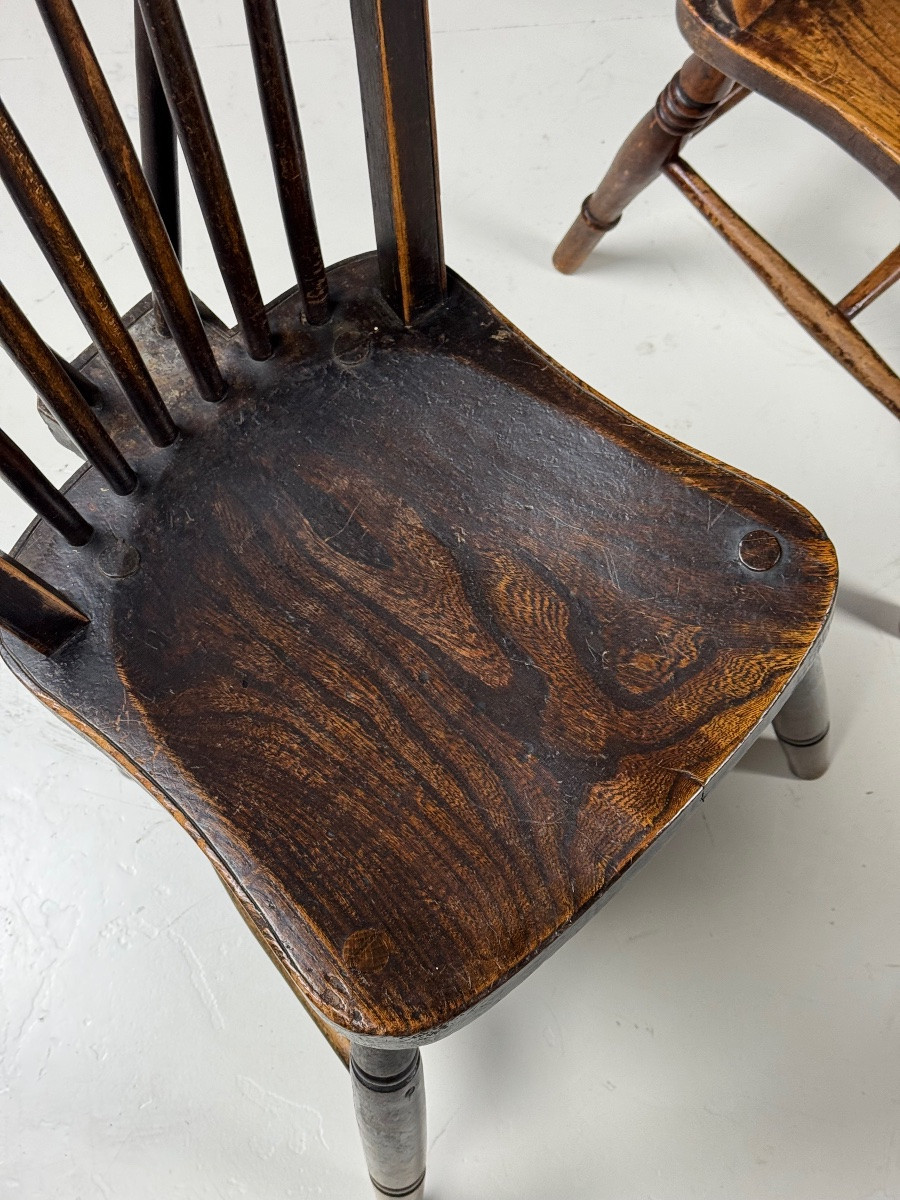 8x chaise windsor anglaise antique-photo-2