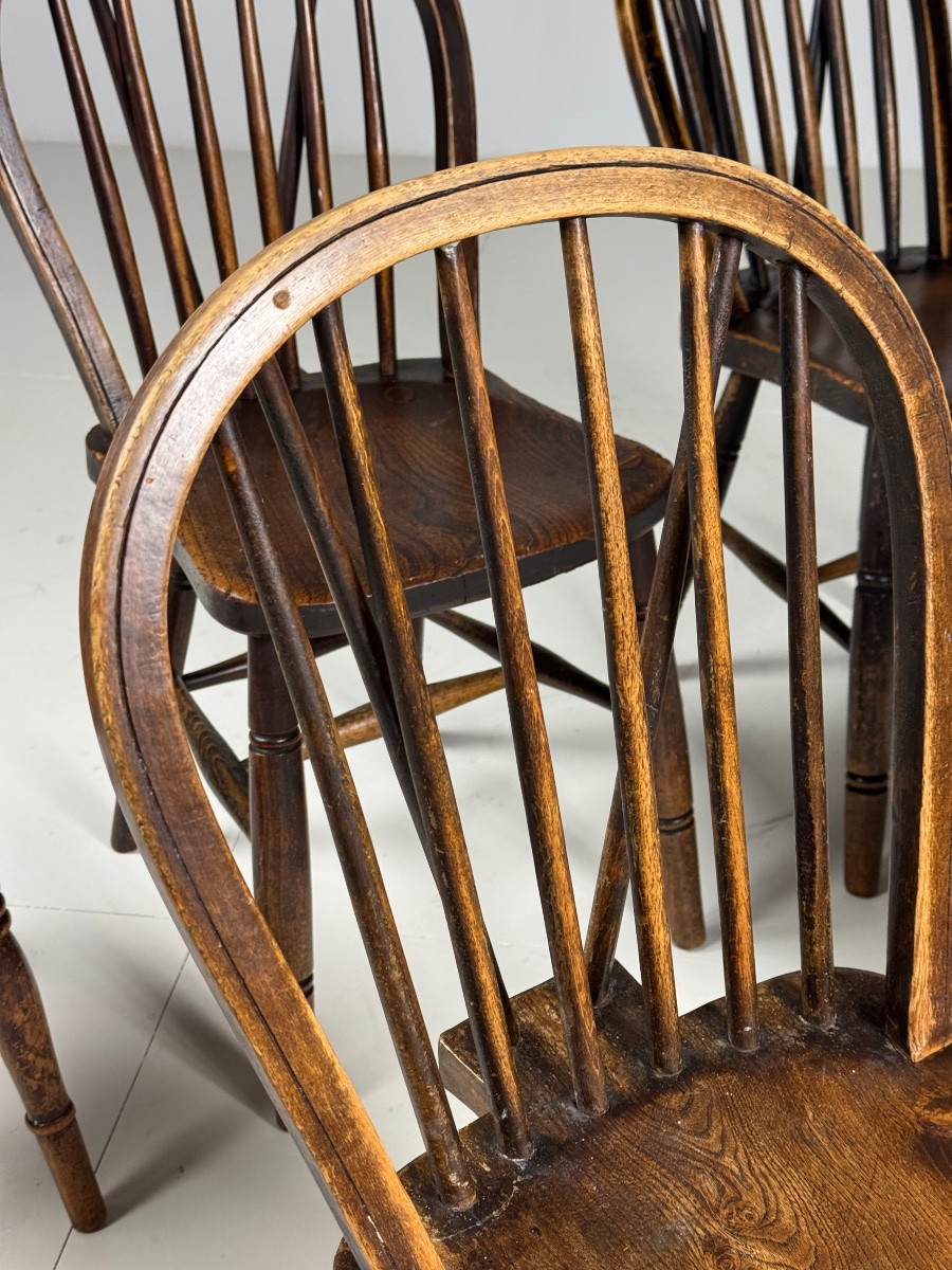 8x chaise windsor anglaise antique-photo-6