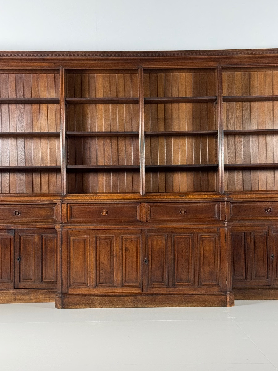 1960s Oak Bookcase, 365cm-photo-8