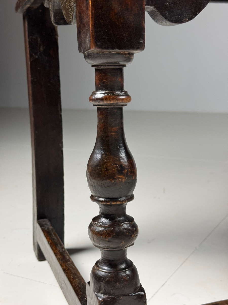 Console anglaise en chêne du 17ème siècle-photo-3