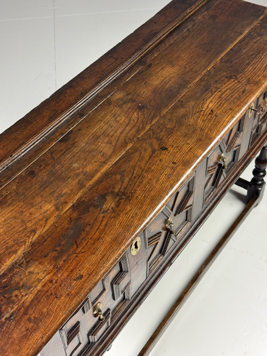 Console anglaise en chêne du 17ème siècle-photo-4