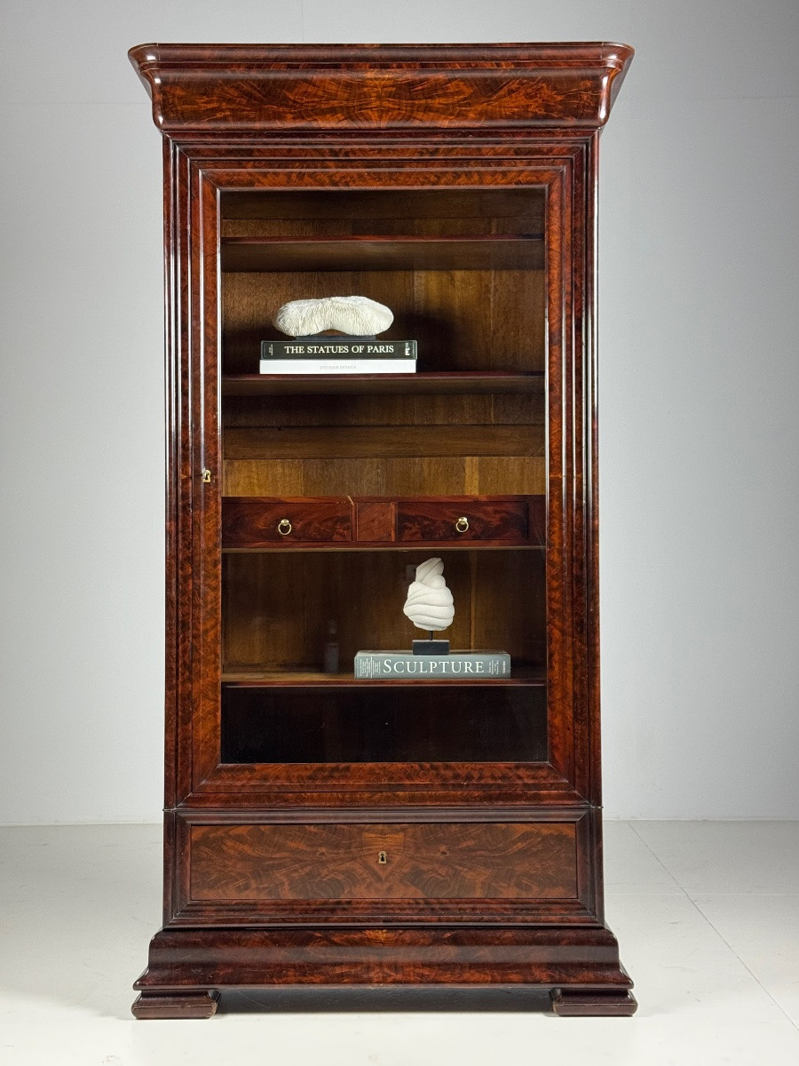 Vitrine Biedermeier en acajou, XIXe siècle-photo-2