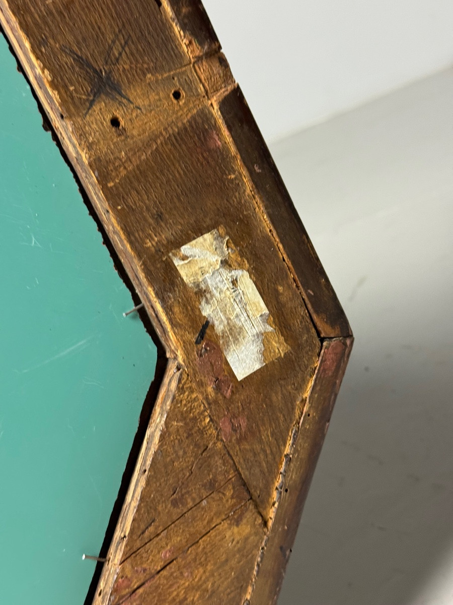 Octagonal Tortoise Mirror, Circa 1800-photo-3