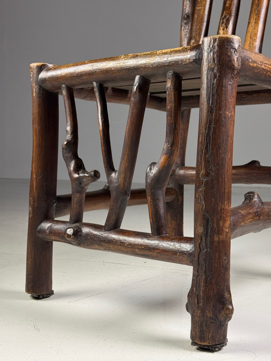 Chaises de salle à manger vintage en bois massif-photo-4