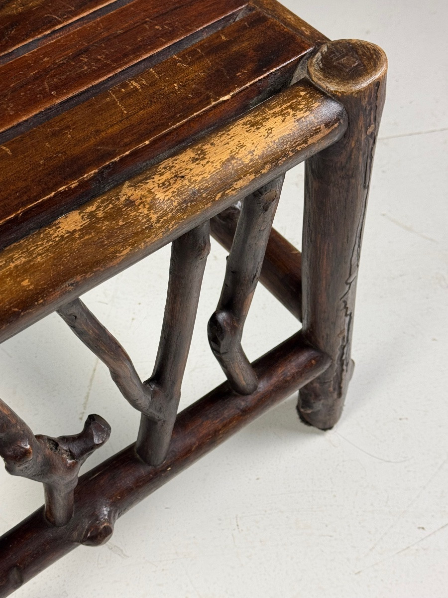 Chaises de salle à manger vintage en bois massif-photo-5