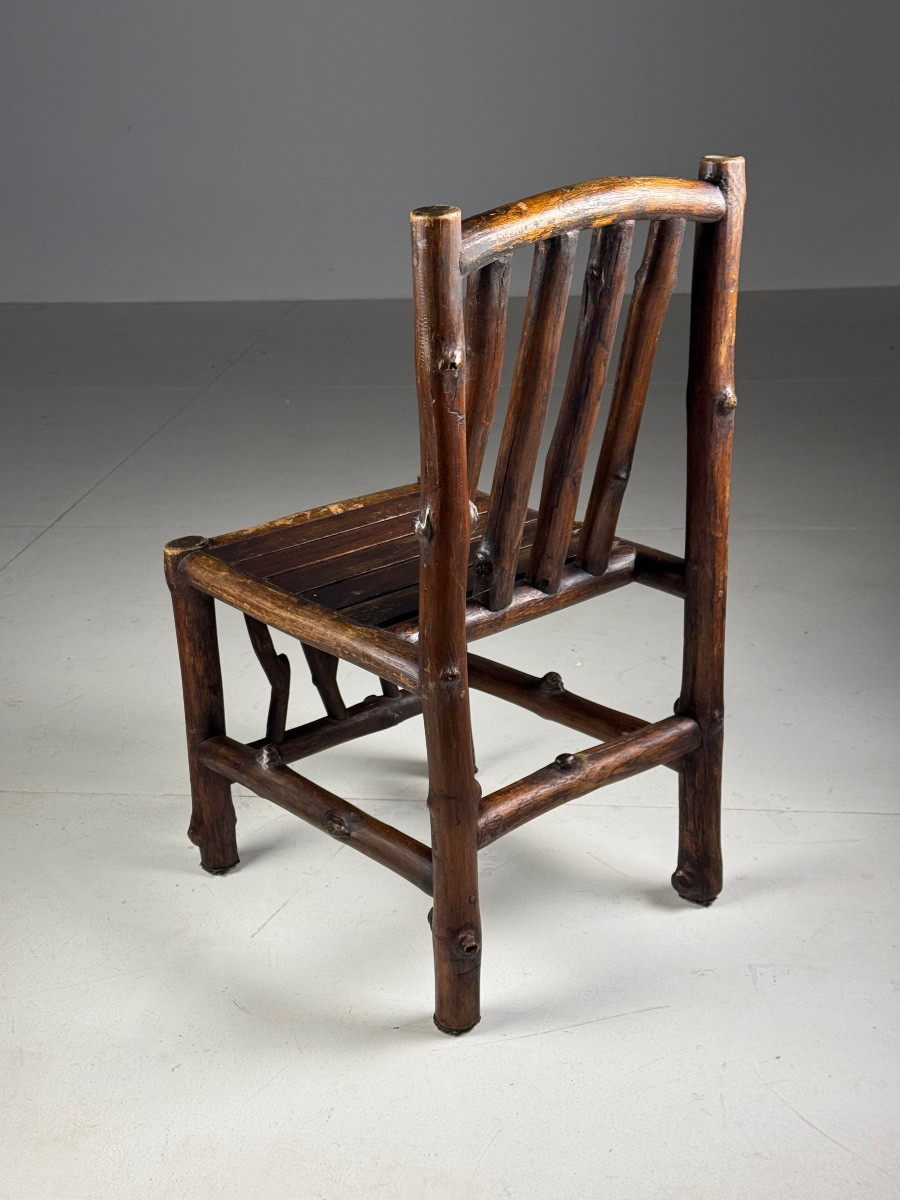 Chaises de salle à manger vintage en bois massif-photo-8