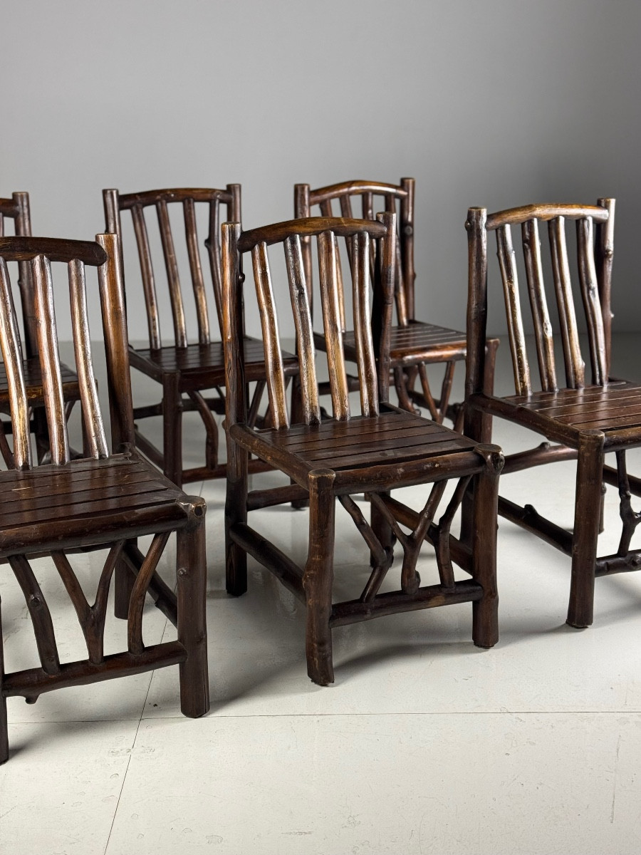 Chaises de salle à manger vintage en bois massif