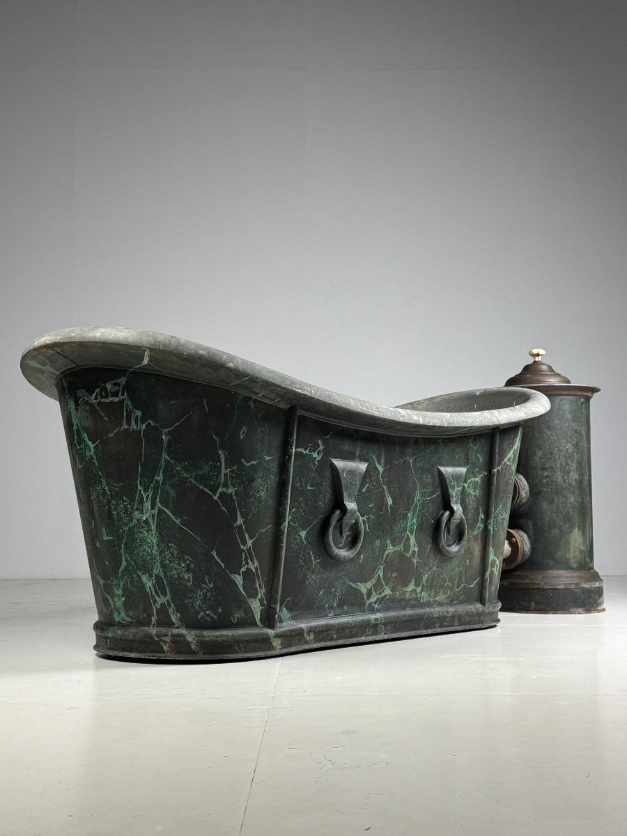 Faux Marble Bathtub, Circa 1900