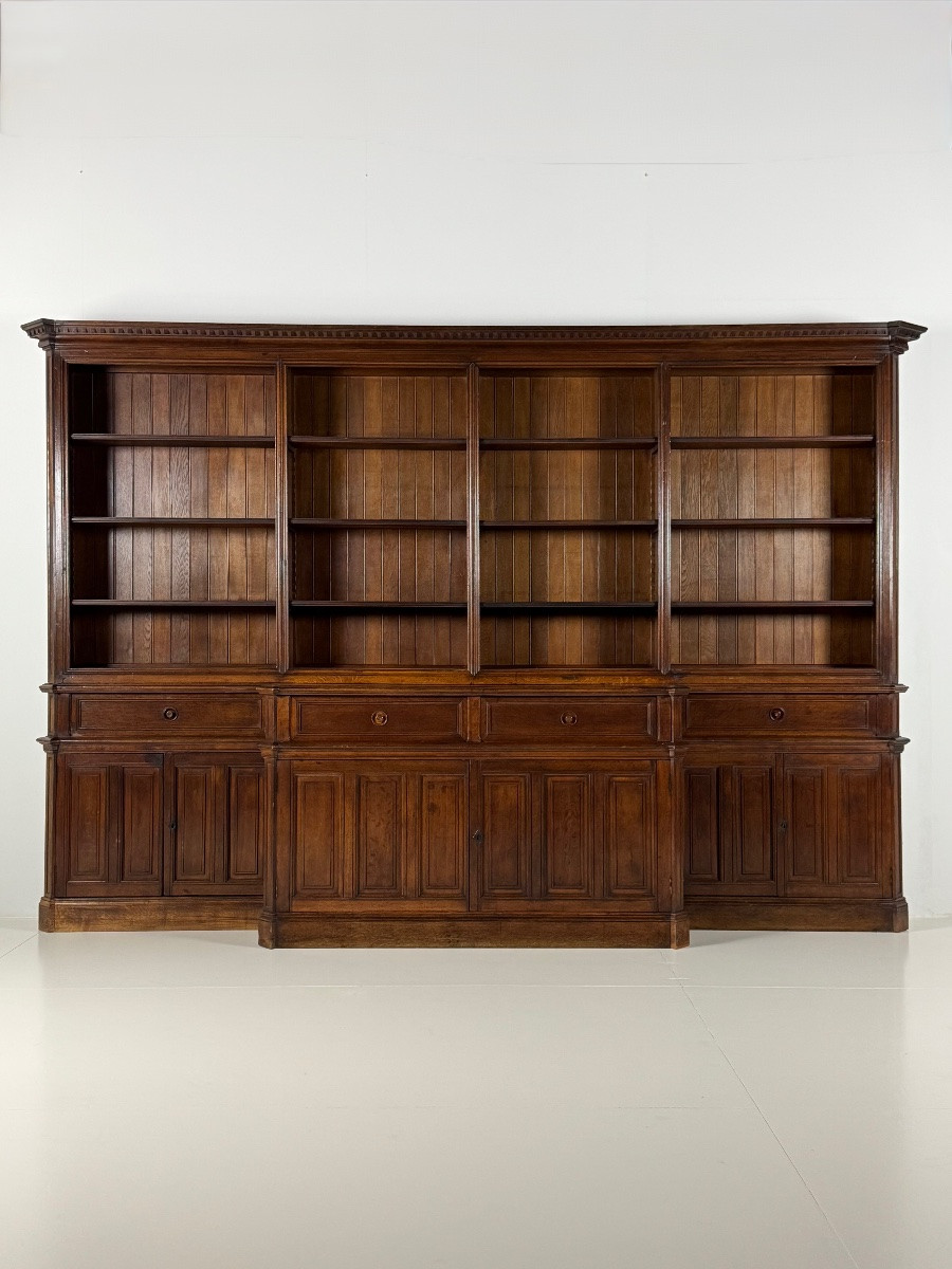 Bibliothèque belge en chêne, 1950-photo-3