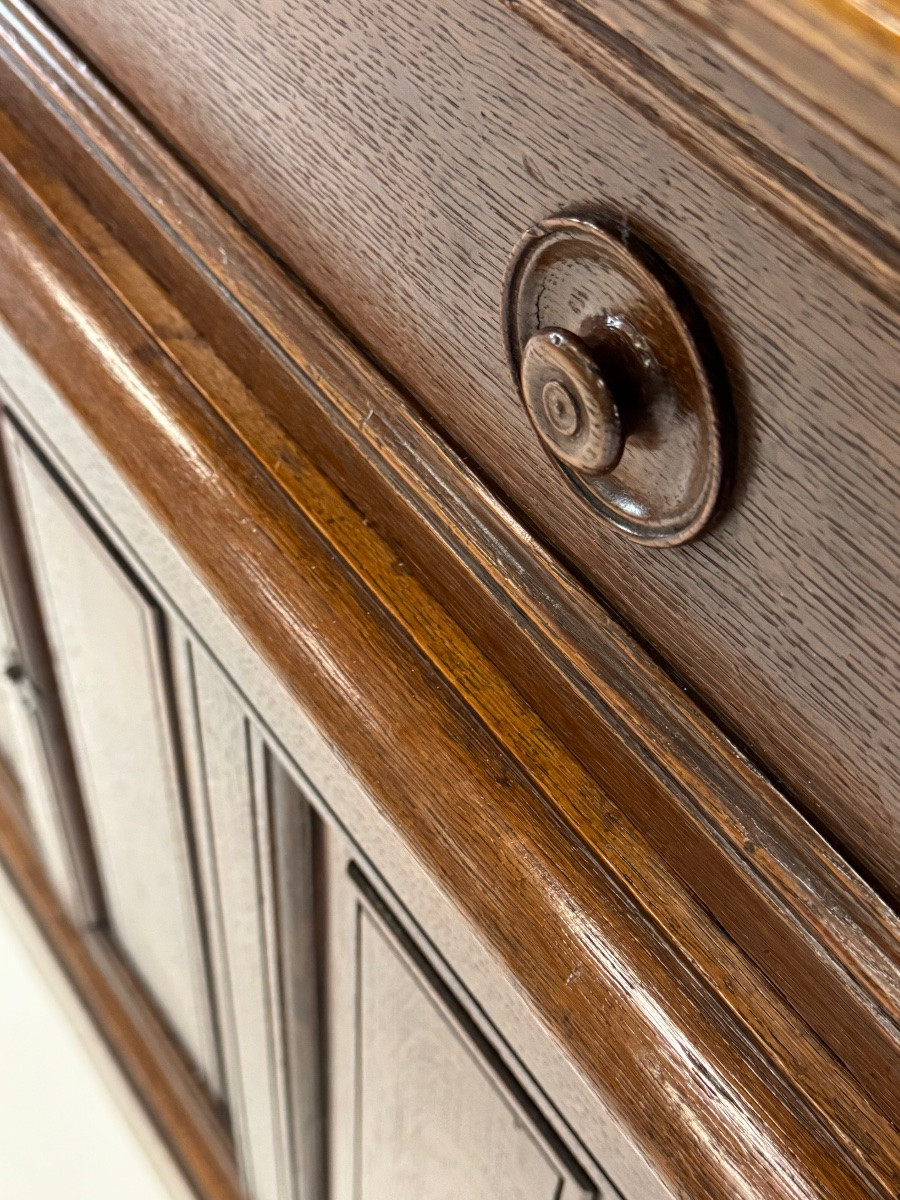 Bibliothèque belge en chêne, 1950-photo-7