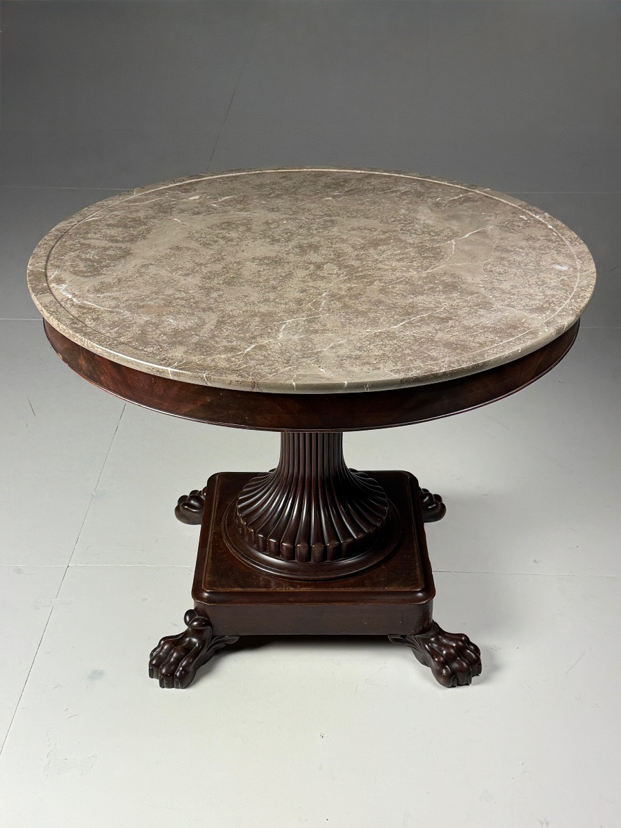 Table centrale en acajou, XIXe siècle-photo-4