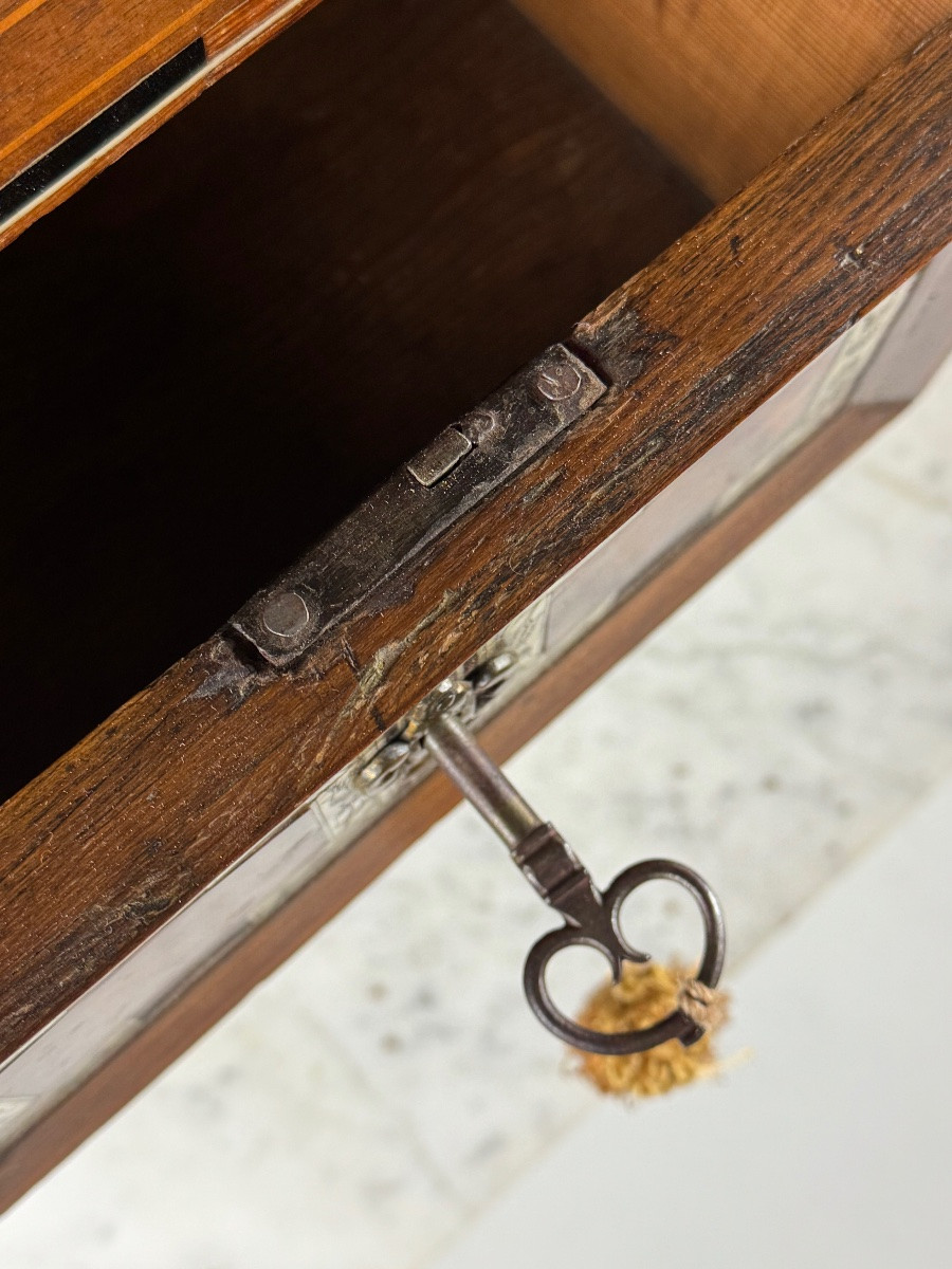 19th Century Art Cabinet In Marquetry Wood-photo-3