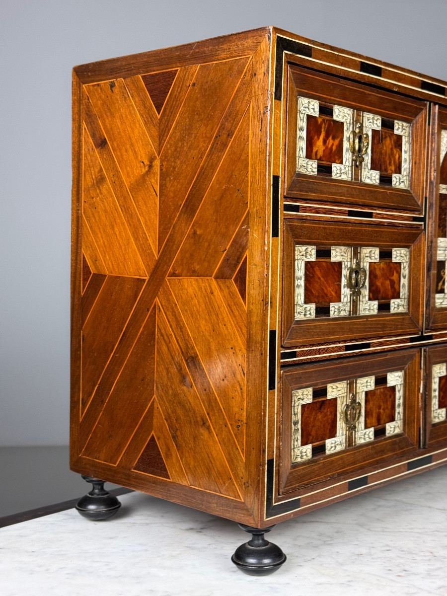 19th Century Art Cabinet In Marquetry Wood-photo-5