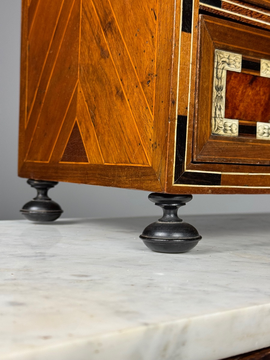 19th Century Art Cabinet In Marquetry Wood-photo-6