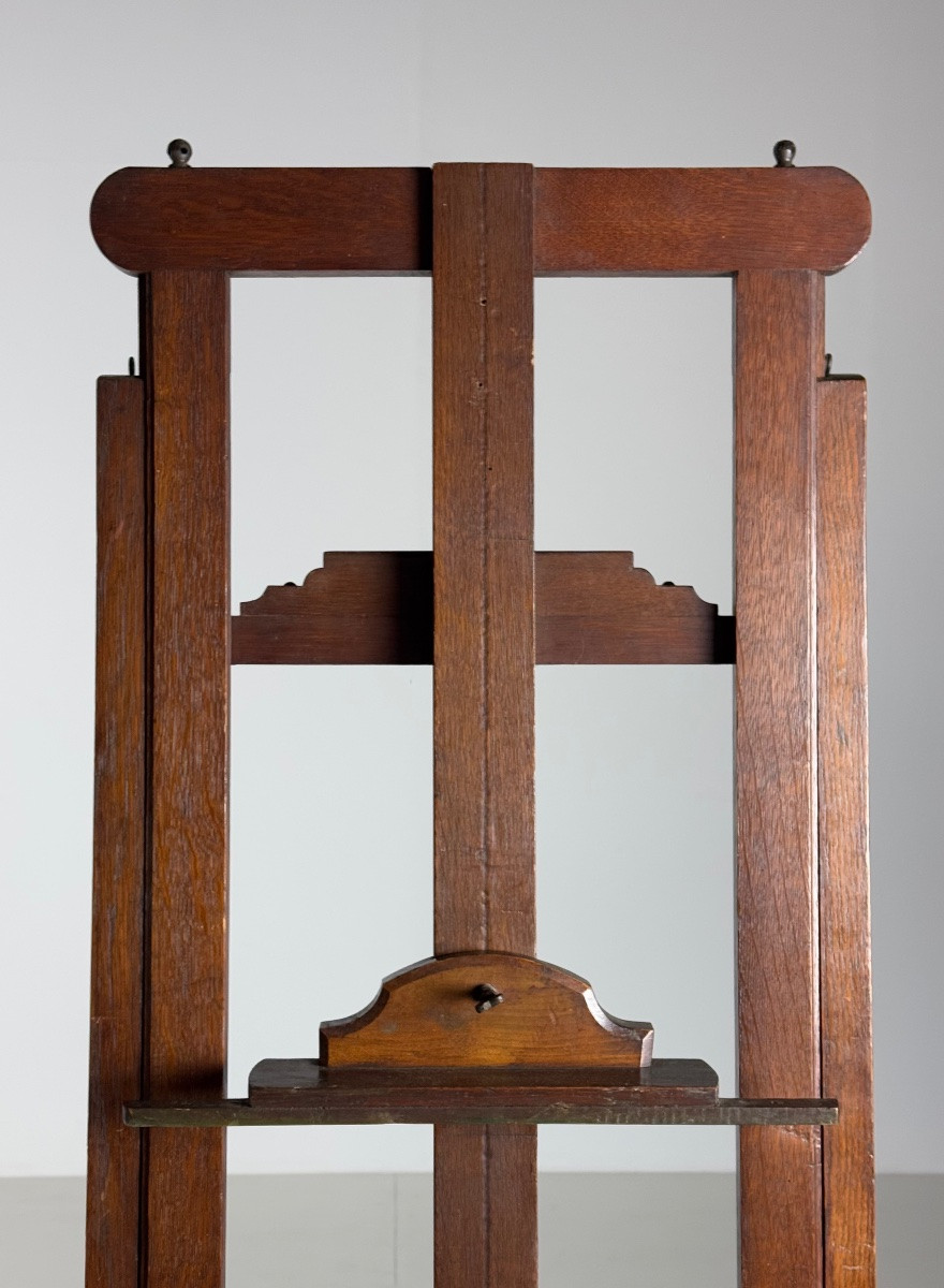 Antique 19th Century English Oak Painter's Easel-photo-2