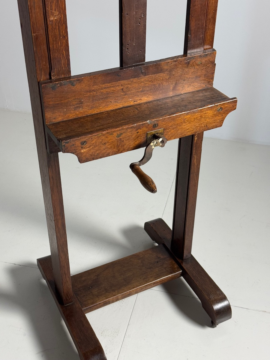Antique 19th Century English Oak Painter's Easel-photo-4