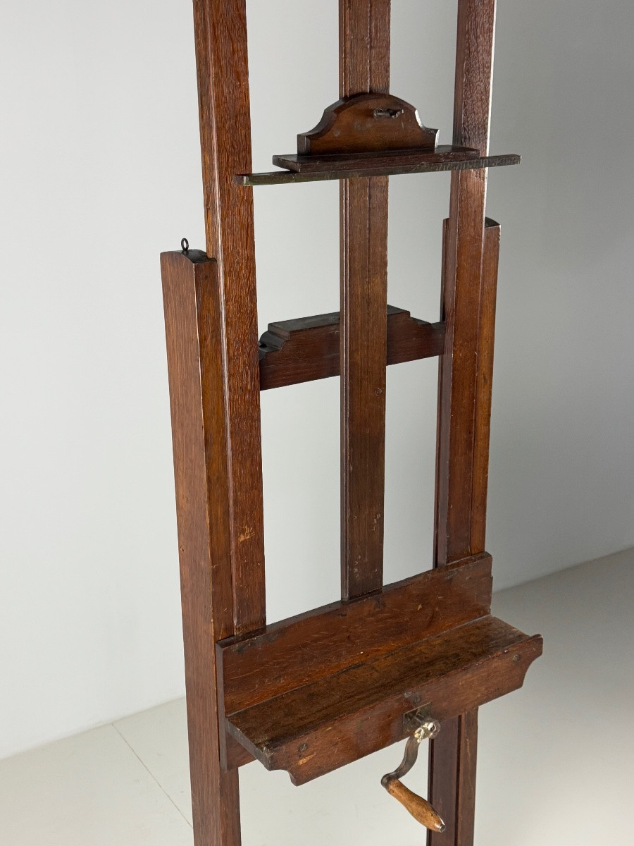 Antique 19th Century English Oak Painter's Easel-photo-5