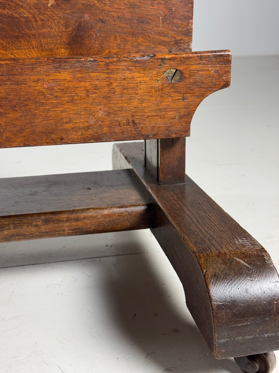 Antique 19th Century English Oak Painter's Easel-photo-6