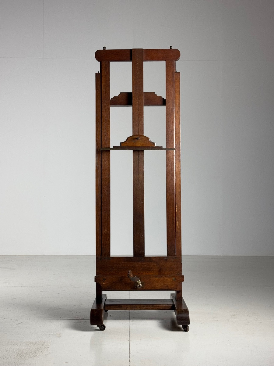 Antique 19th Century English Oak Painter's Easel-photo-7