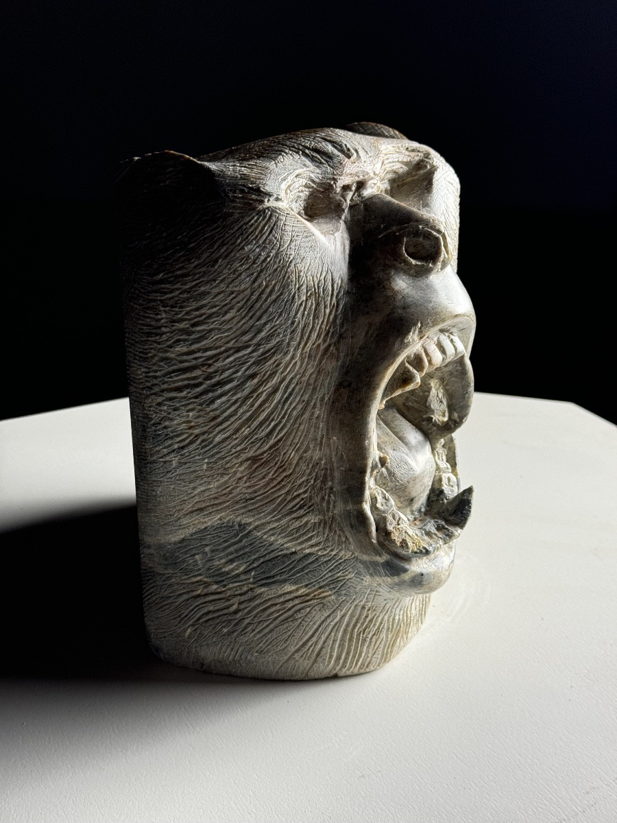 Hand-carved Monkey Head-photo-2