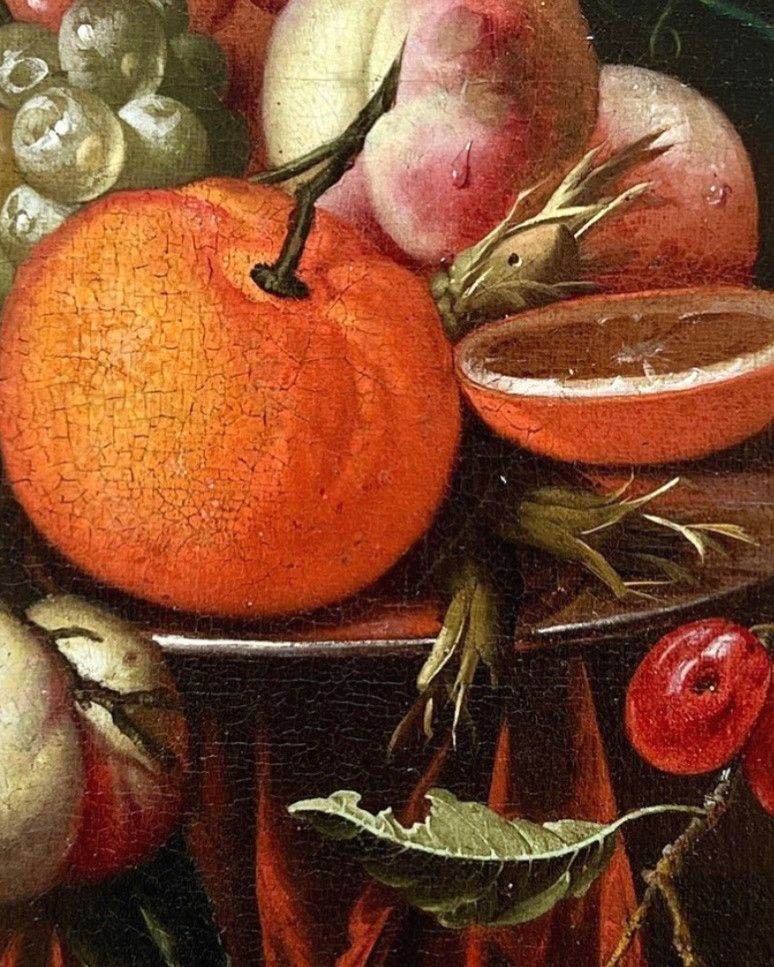 "jan Mortel (attr.) Dutch Still Life With Fruit, Wine And Glass-photo-4