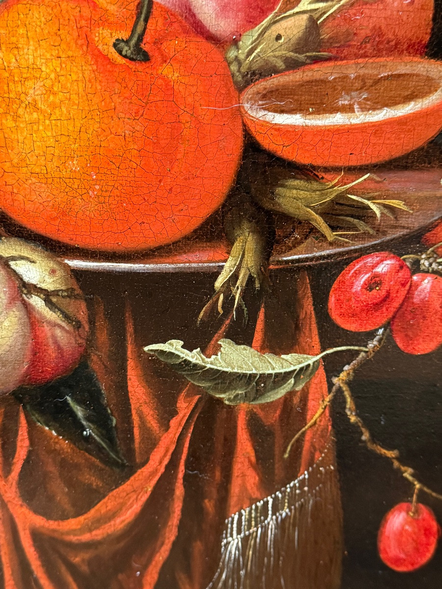 "jan Mortel (attr.) Dutch Still Life With Fruit, Wine And Glass-photo-4