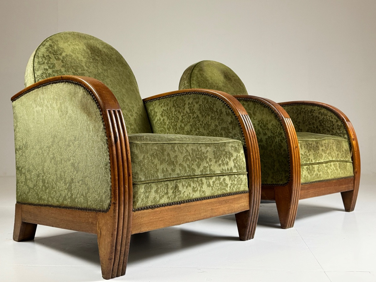 2 Art Deco Armchairs, 1930-1940-photo-2