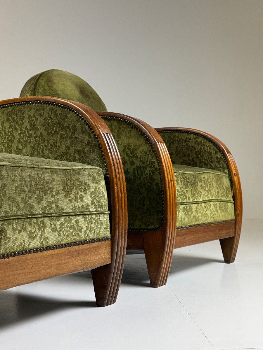 2 Art Deco Armchairs, 1930-1940-photo-3