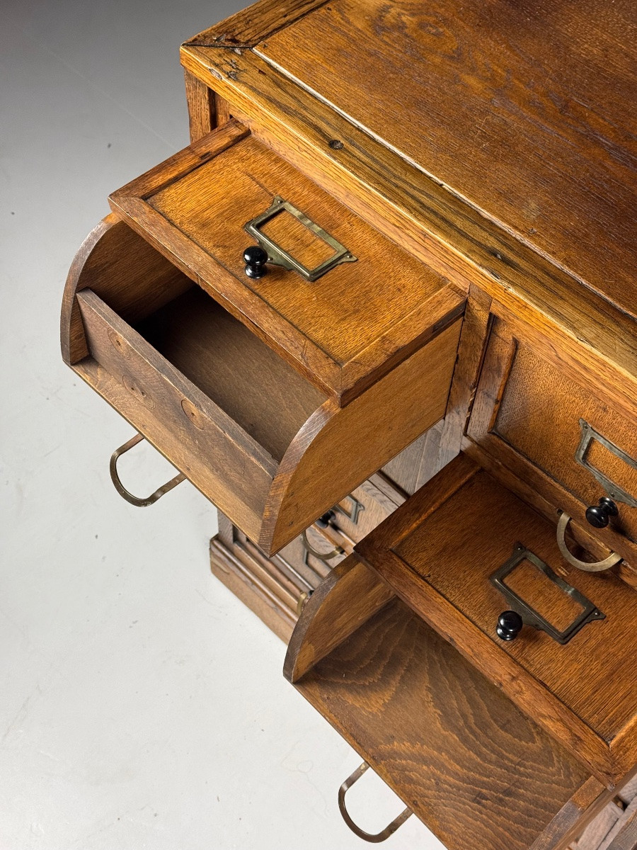 Oak Wardrobe With Shutters, Early 20th Century-photo-2