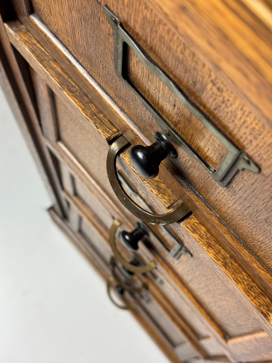 Oak Wardrobe With Shutters, Early 20th Century-photo-5
