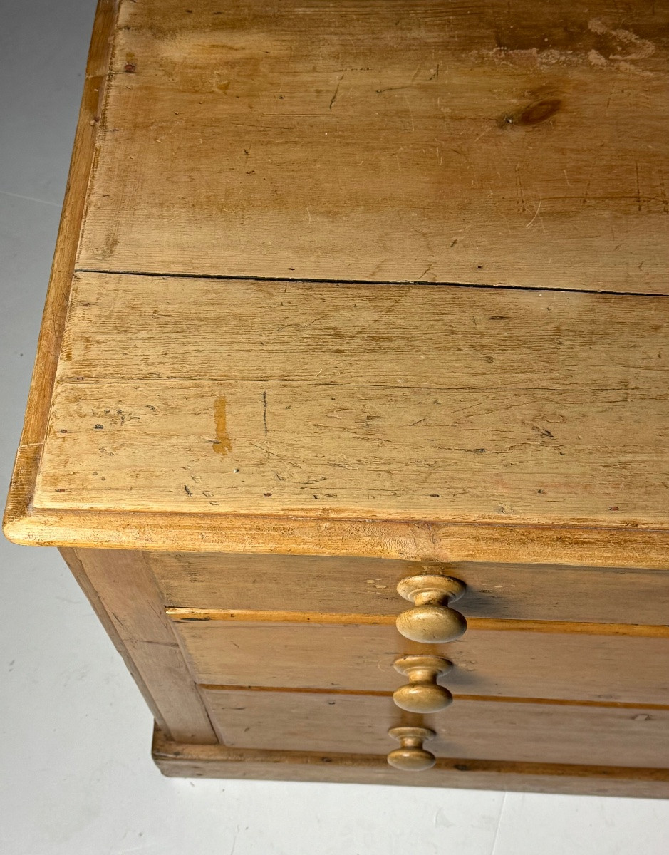 19th Century English Pine Chest Of Drawers-photo-3