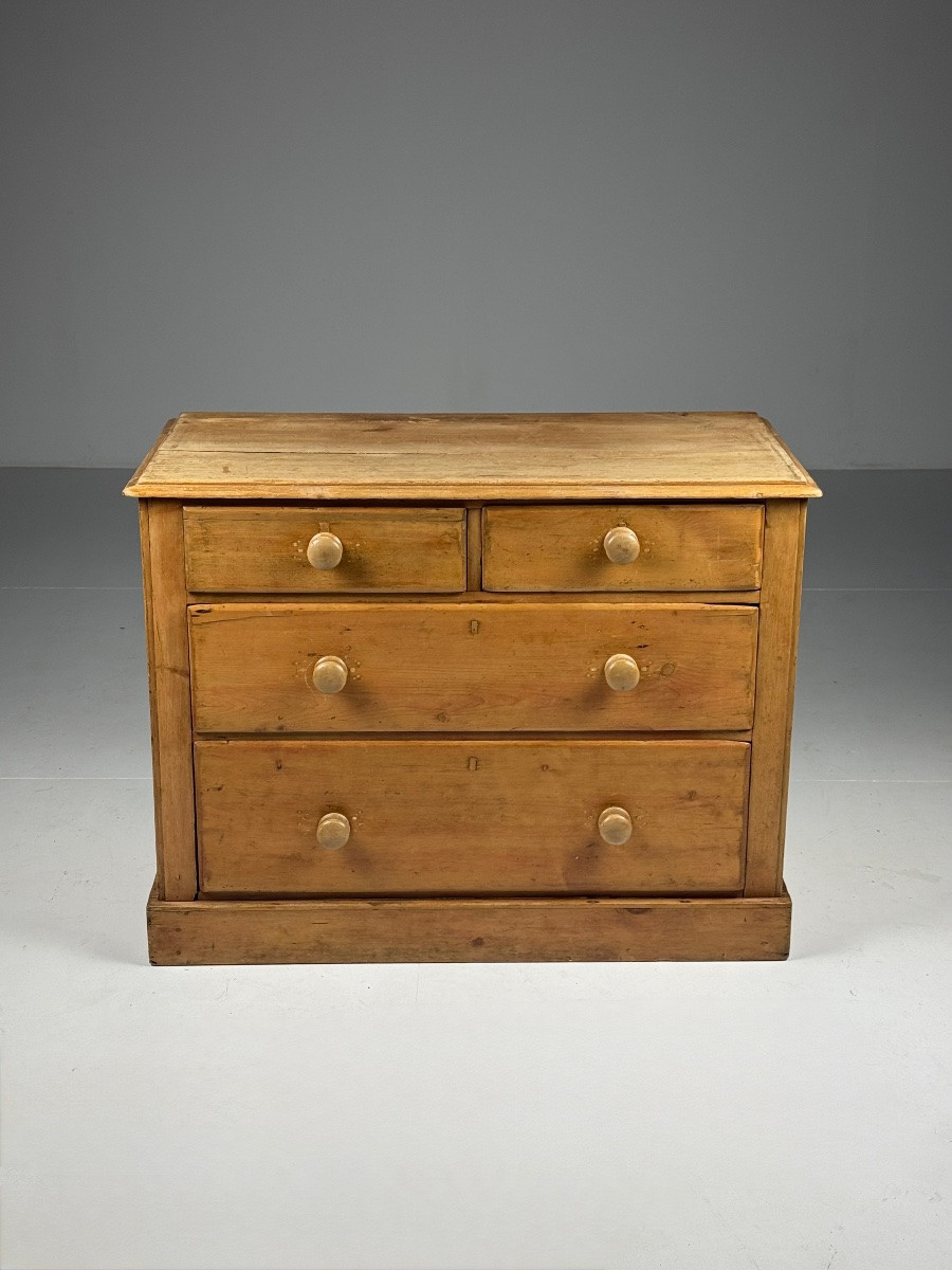 19th Century English Pine Chest Of Drawers-photo-5