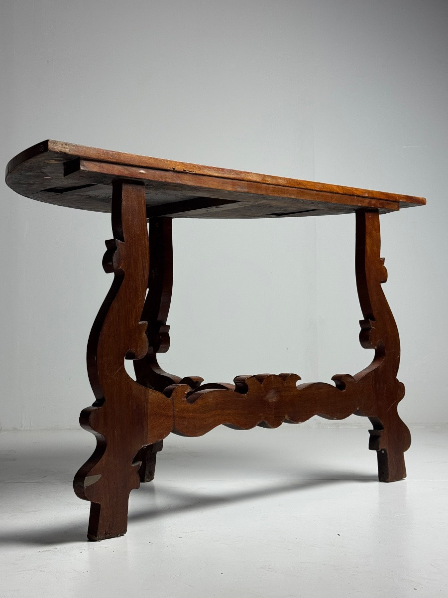 Set Of 2 Italian Demi-lune Tables From The 19th Century-photo-1