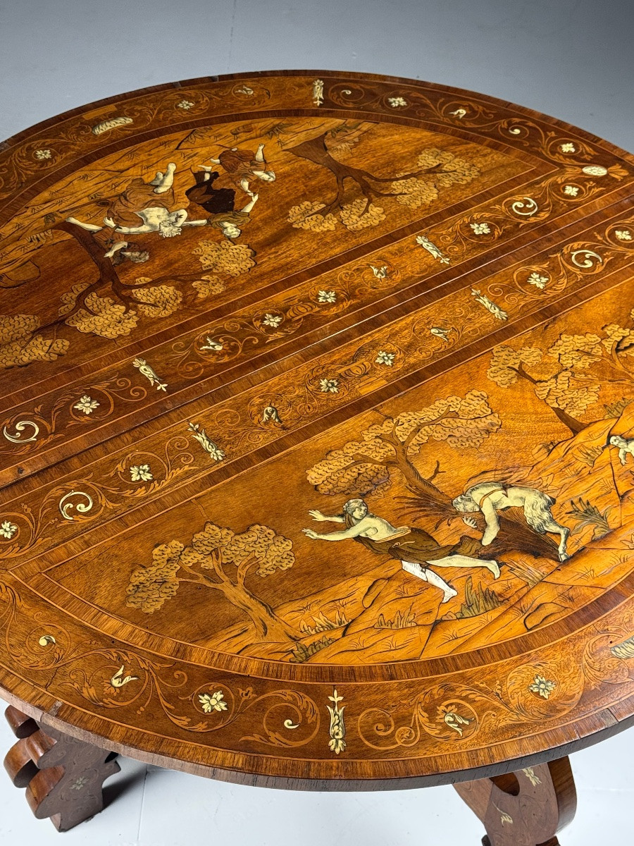 Set Of 2 Italian Demi-lune Tables From The 19th Century-photo-2