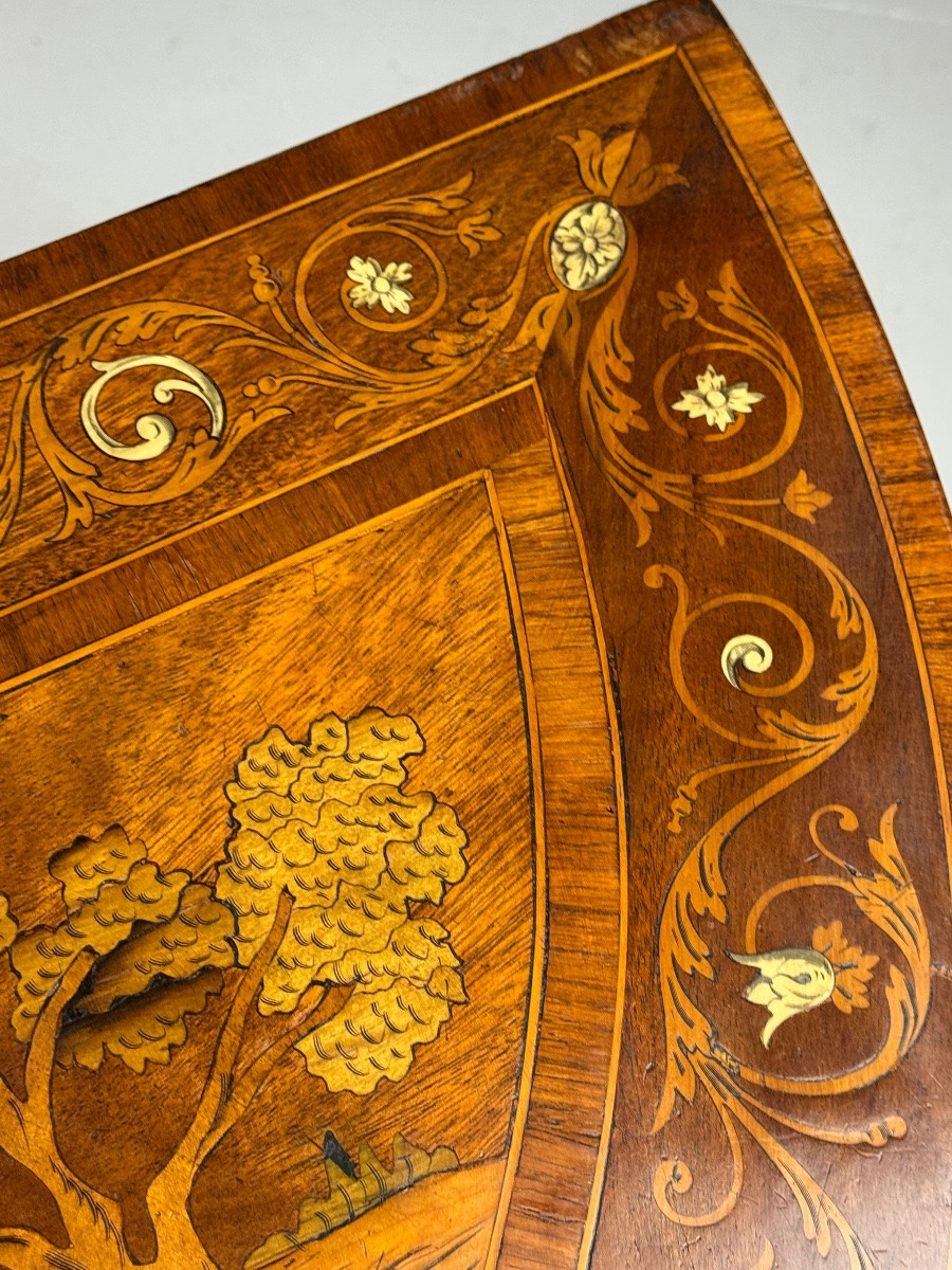 Set Of 2 Italian Demi-lune Tables From The 19th Century-photo-4