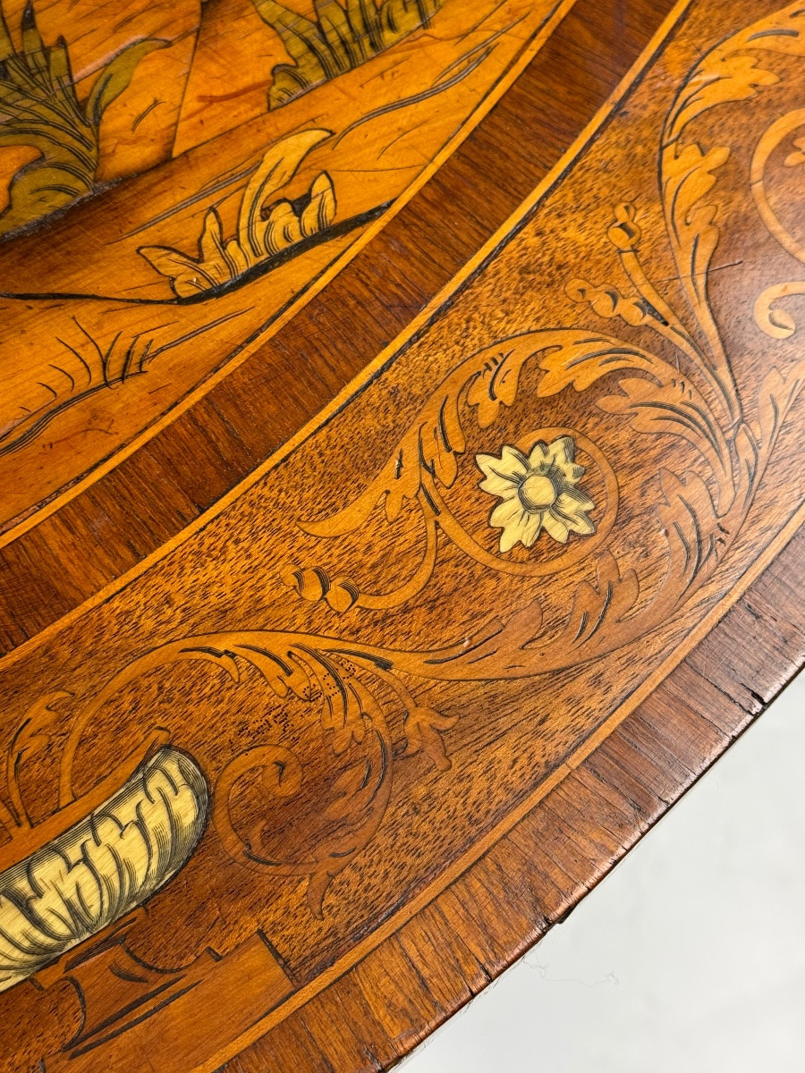 Set Of 2 Italian Demi-lune Tables From The 19th Century-photo-5