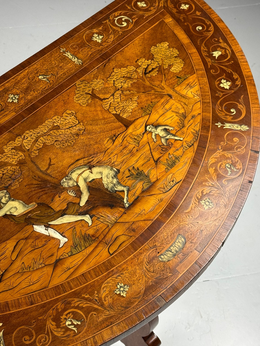 Set Of 2 Italian Demi-lune Tables From The 19th Century-photo-8