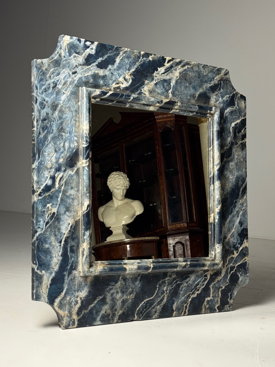 Faux Marble Painted Mirror 100 X 100-photo-3