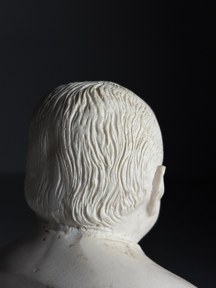 Cast Marble Bust Of Winston Churchill-photo-3