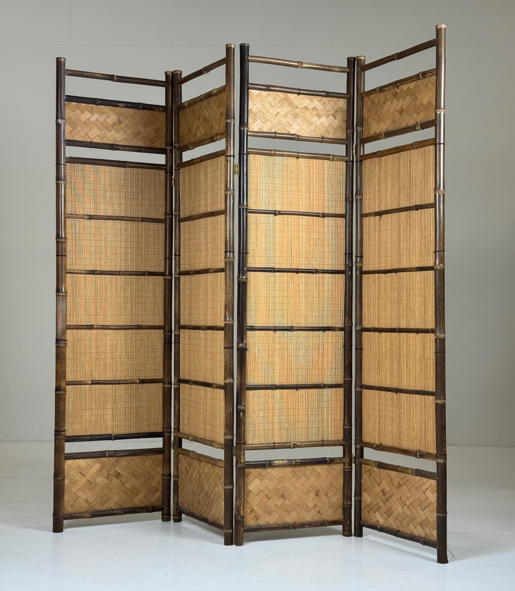 Paravent Faux Bamboo vintage