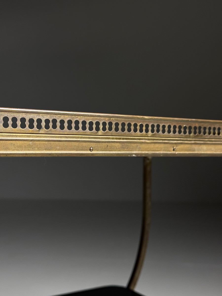 Table d'appoint Mid-century en verre noir-photo-5