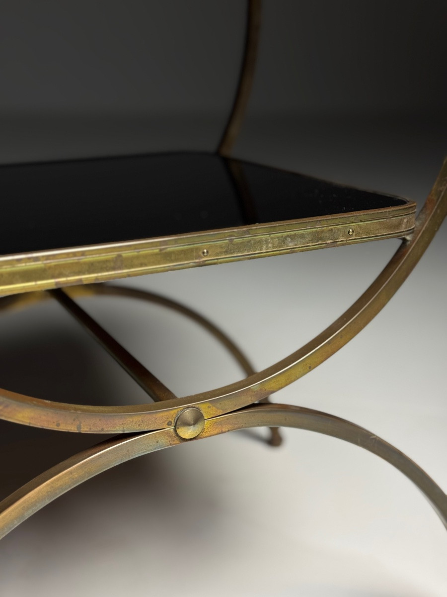 Table d'appoint Mid-century en verre noir-photo-7