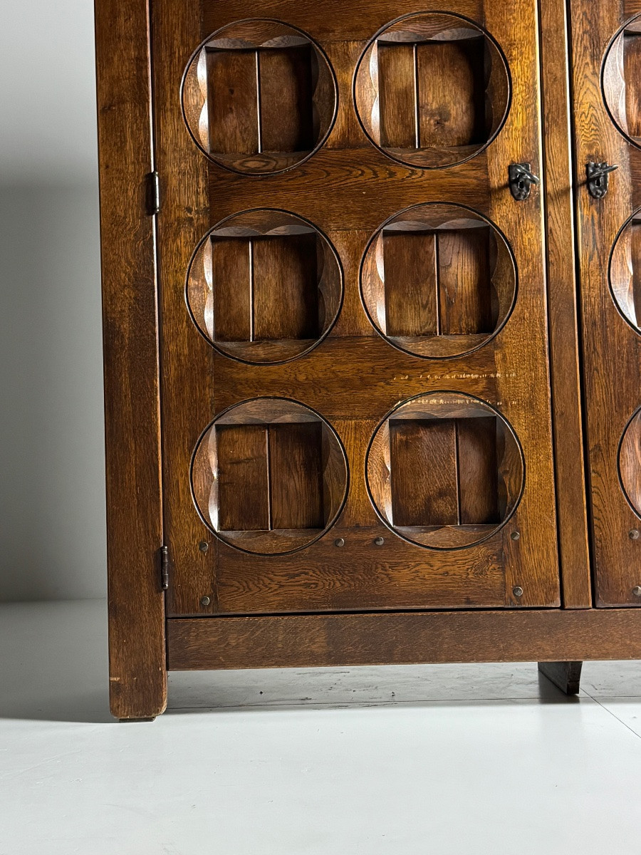 Brutalist Oak Cabinet, 1970-photo-3