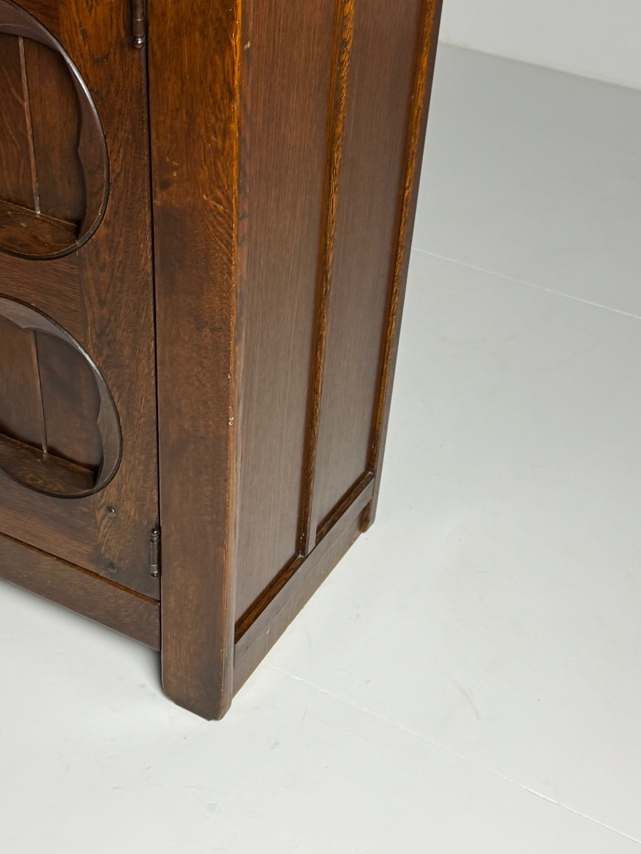 Brutalist Oak Cabinet, 1970-photo-4