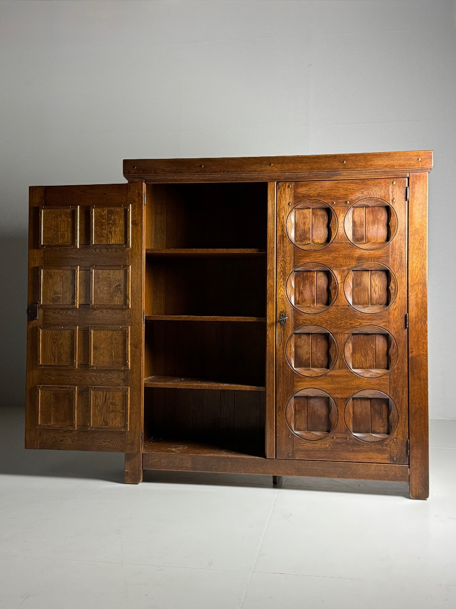 Brutalist Oak Cabinet, 1970-photo-5