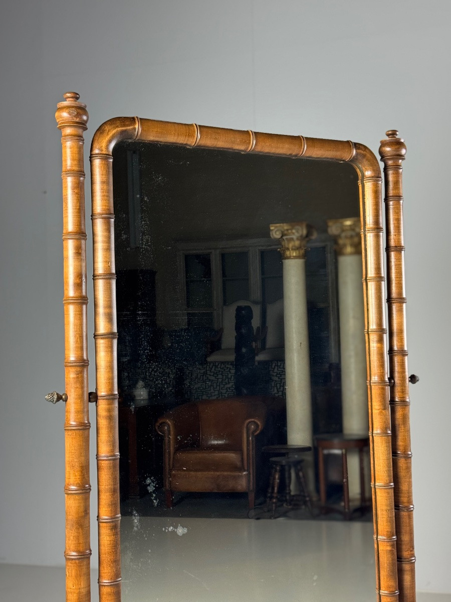 Miroir cheval en faux bambou-photo-3